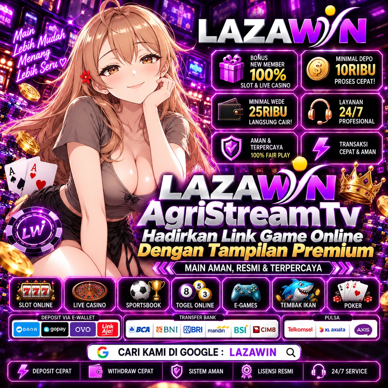 LAZAWIN ⭐ AgriStreamTv Hadirkan Link Game Online Dengan Tampilan Premium